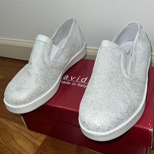 David Tate Silver Slip-On Shoes